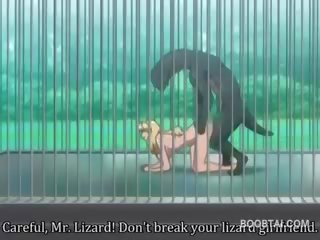 Gjoksmadhe anime zonjë kuçkë gozhdohem i vështirë nga bishë në the zoo